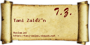 Tani Zalán névjegykártya