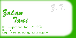 zalan tani business card